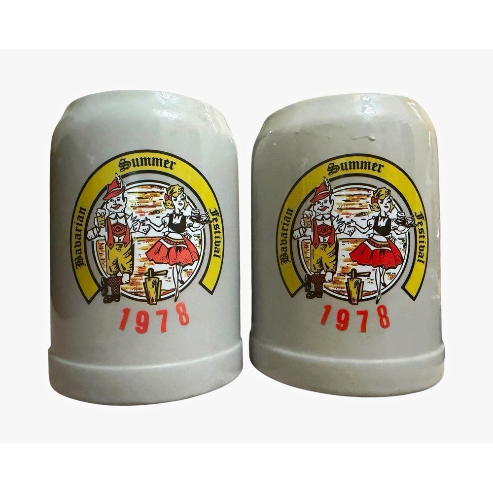 GERZ 0.5L W Germany Summer Bavarian Festival 1978 Beer Mug Stein LOT of 2